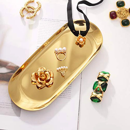 Stainless Steel Tray for Organized Storage in Gold Finish