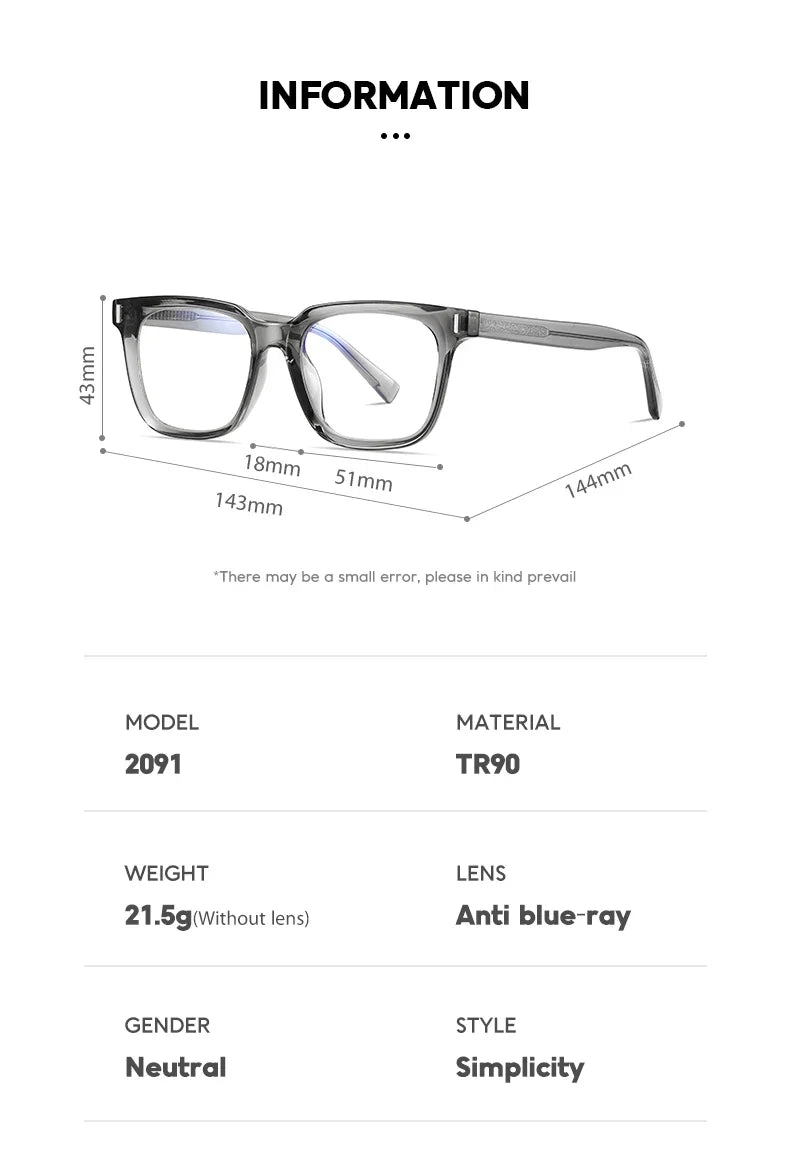 Reading Glasses with Enhanced Lenses for Blue Light Blocking