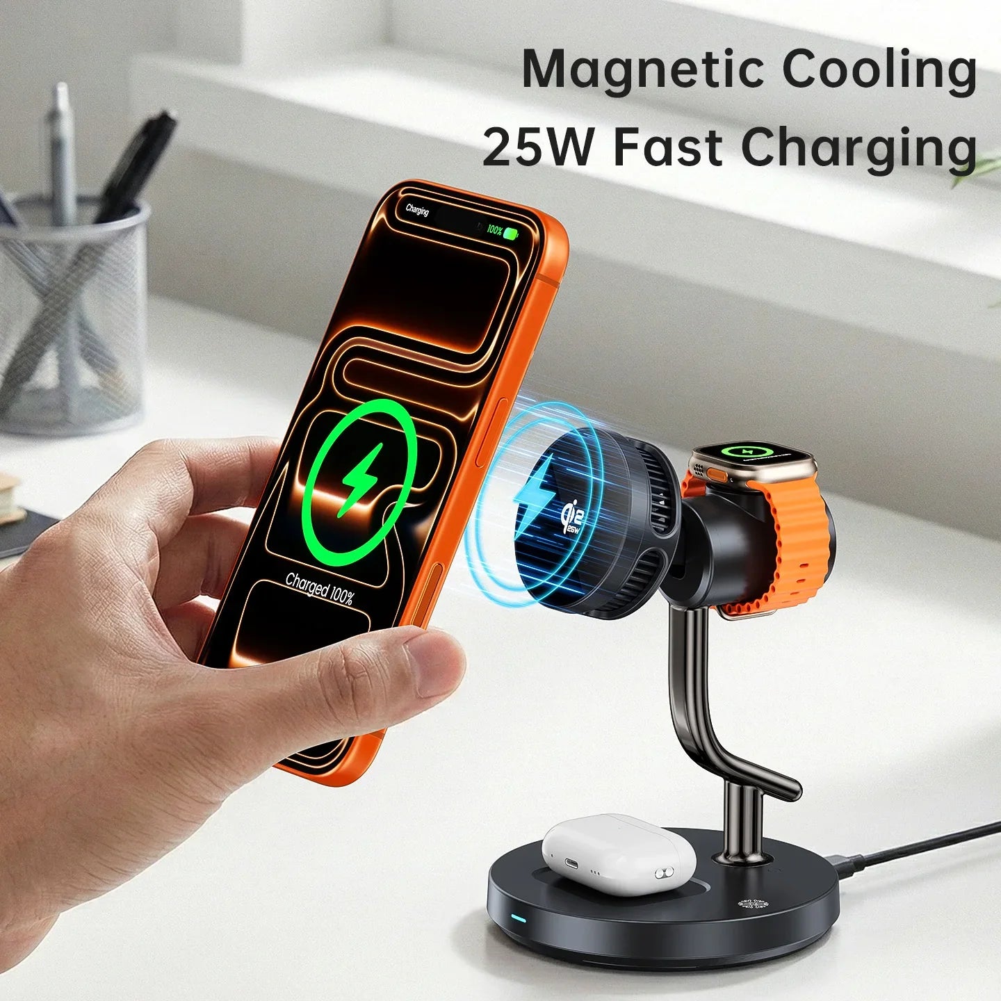 Wireless Charging Stand with Magnetic Fast Charge Feature