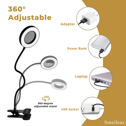 LED Magnifying Lamp with Clamp Attachment