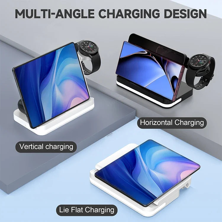 Wireless Charging Station with LED Clock – 6 Functions