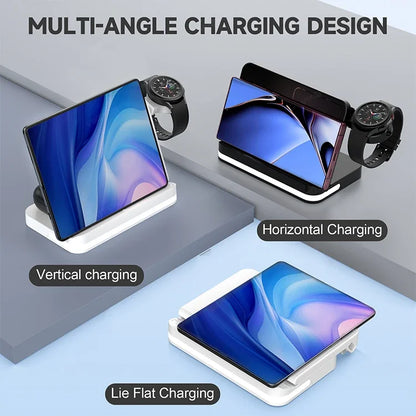 Wireless Charging Station with LED Clock – 6 Functions