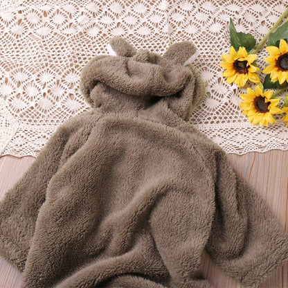 Adorable Baby Romper with Cartoon Bear Design
