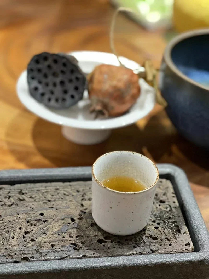 Tea Serving Tray in Volcanic Basalt with Dragon Design
