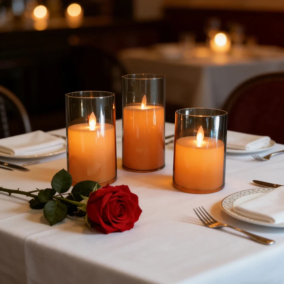 Set of 3 Rechargeable LED Candles with USB Charging
