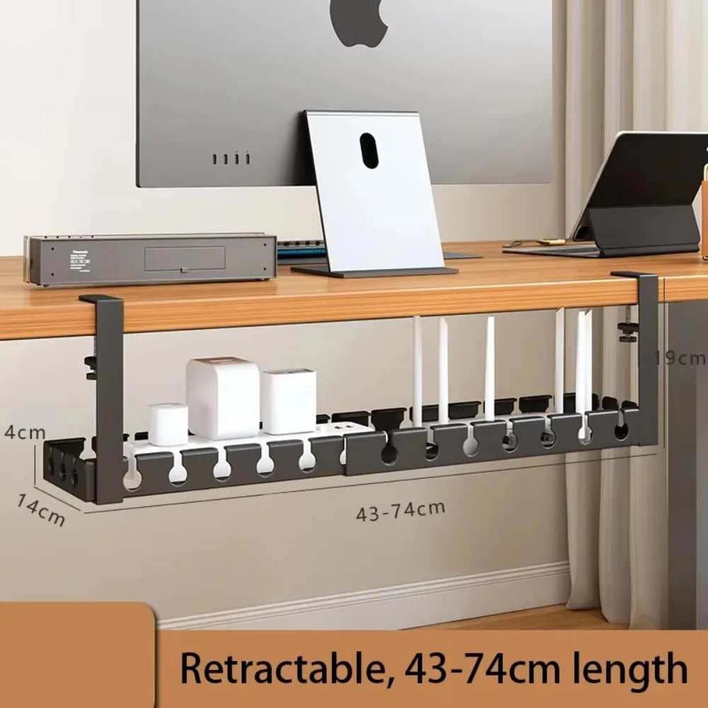 Adjustable Cable Organizer Tray for Under-Desk Use