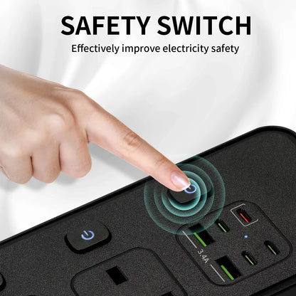 Travel Power Adapter with Multiple Outlets for Global Use