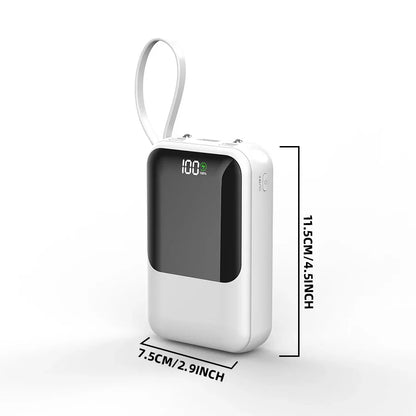 Power Bank with Integrated Cable – High Capacity Portable Charger