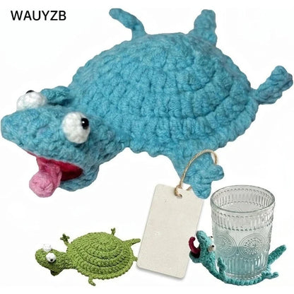 Lizard-Shaped Crochet Drink Coaster