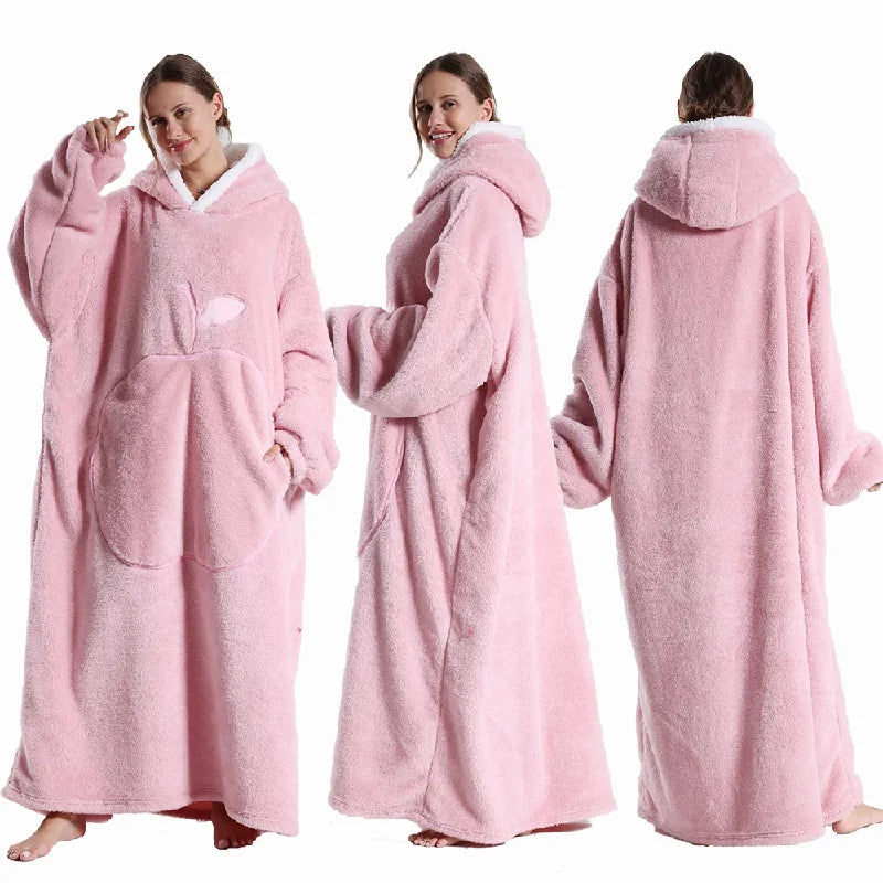 Extended Length Wearable Throw Blanket