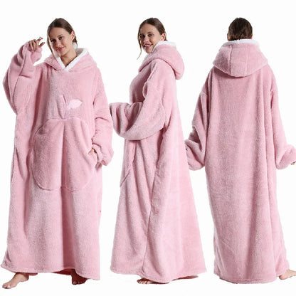 Extended Length Wearable Throw Blanket