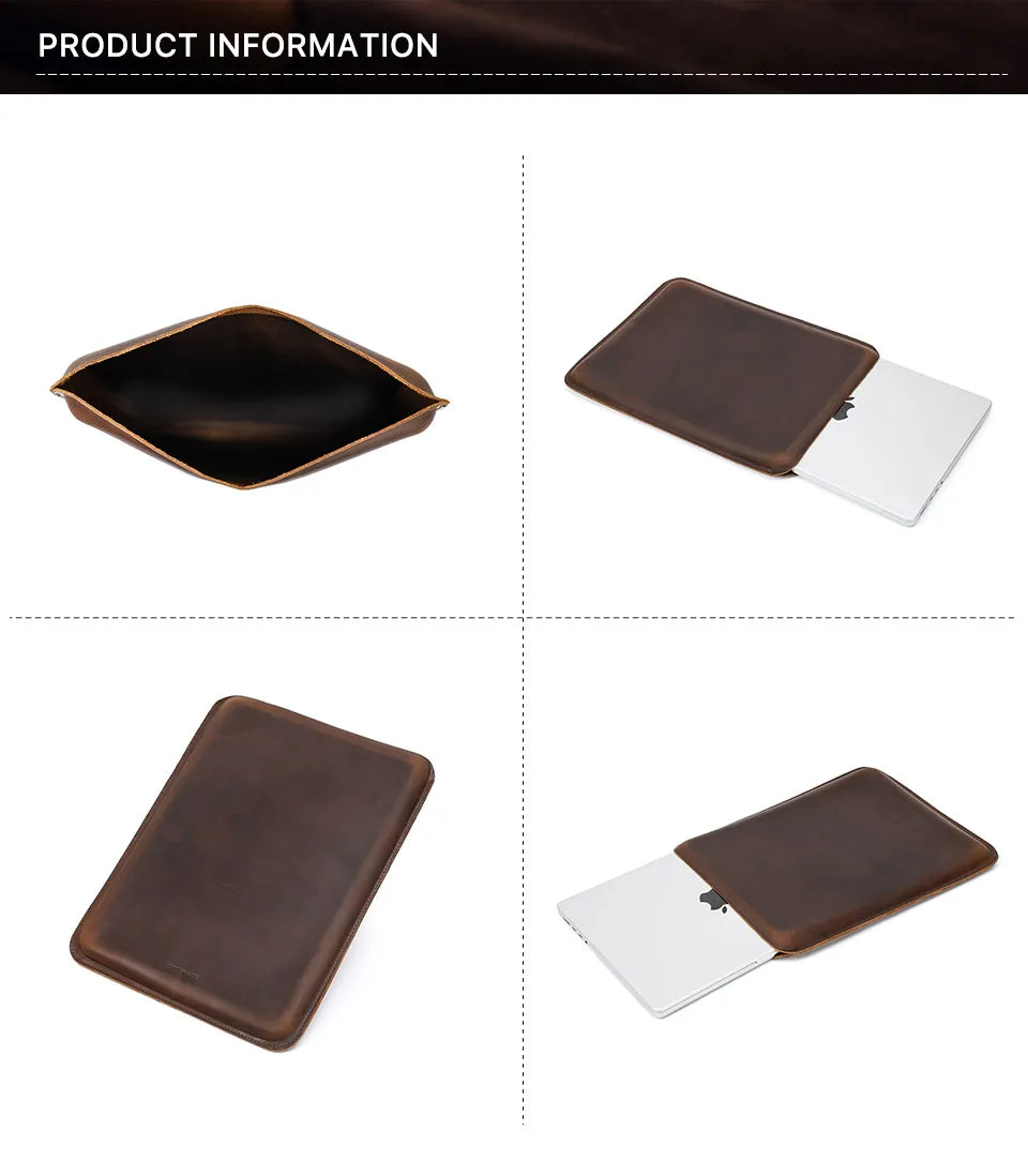 Genuine Leather Laptop Case with Modern Design