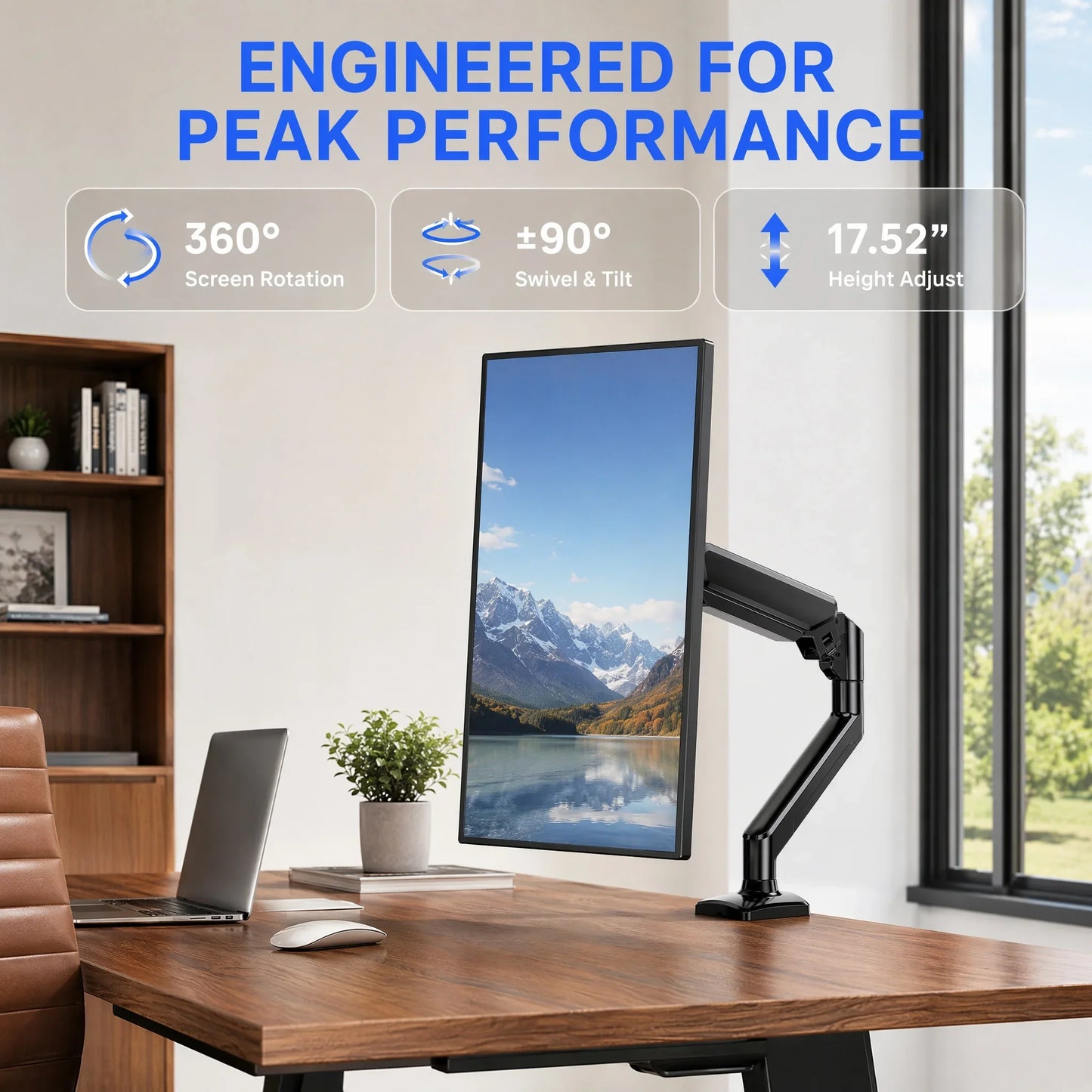 Gas Spring Monitor Arm for Adjustable Screen Positioning