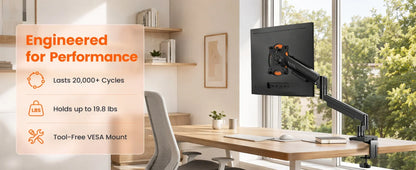 Tool-Free Adjustable Monitor Arm for Easy Setup