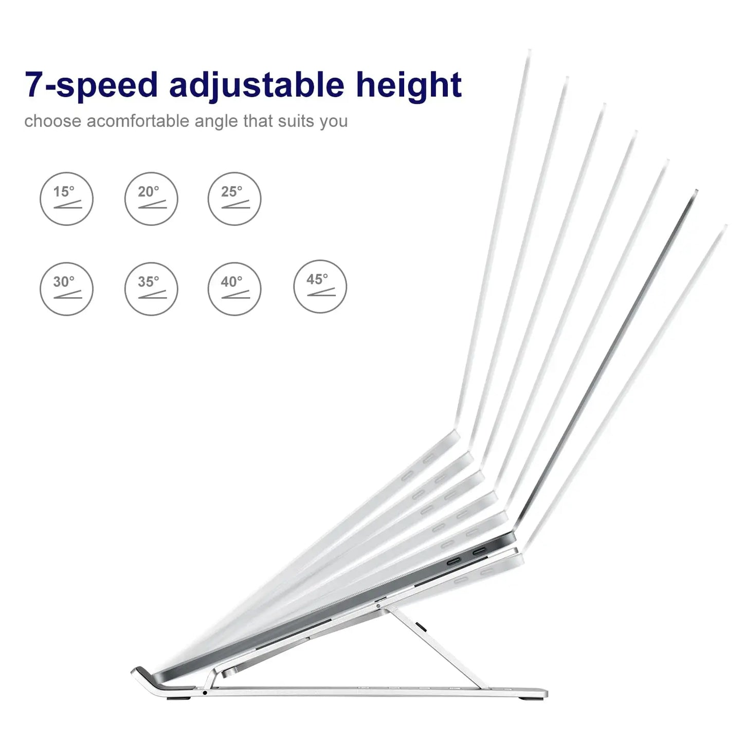 Adjustable Laptop Stand with 4 Height Levels