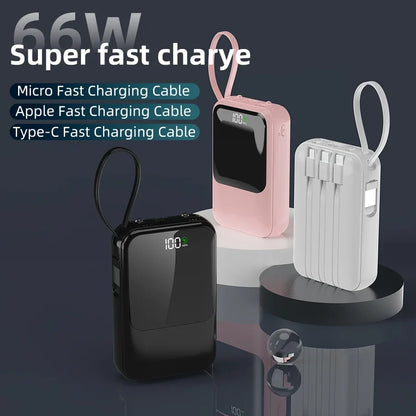 Power Bank with Integrated Cable – High Capacity Portable Charger