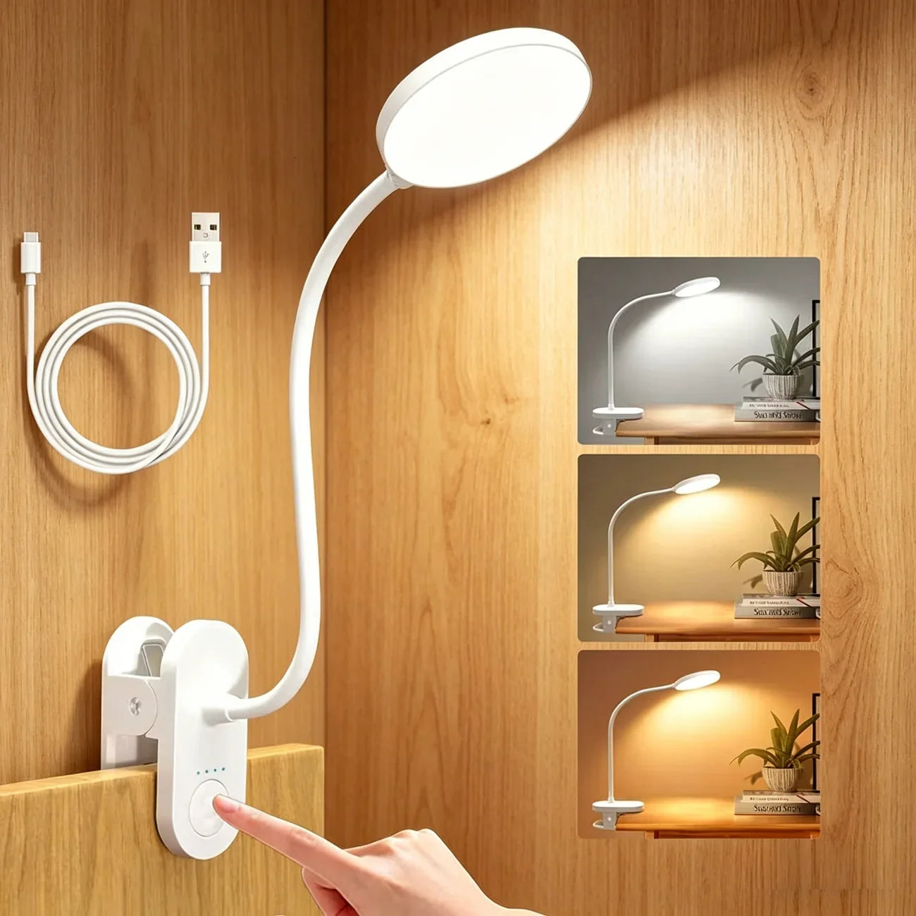 Clip-On Desk Lamp with 3.5-Inch LED Light