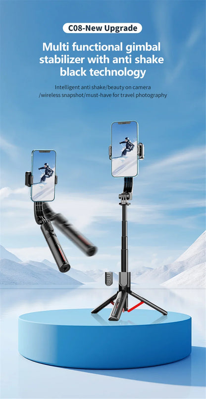 Wireless Gimbal Tripod Stabilizer with Bluetooth Connectivity