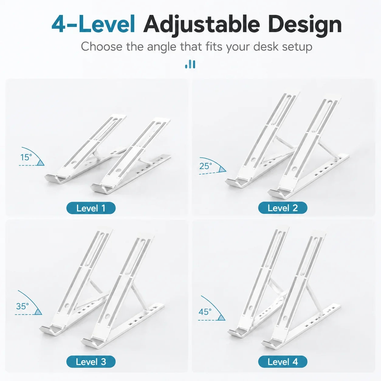 Adjustable Laptop Stand with 4 Height Levels