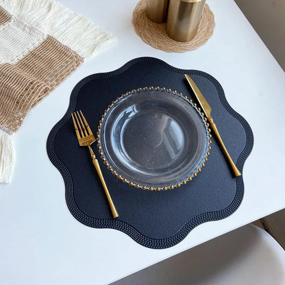 Chic Round Table Mats with Artistic Floral Design – Luxe Collection