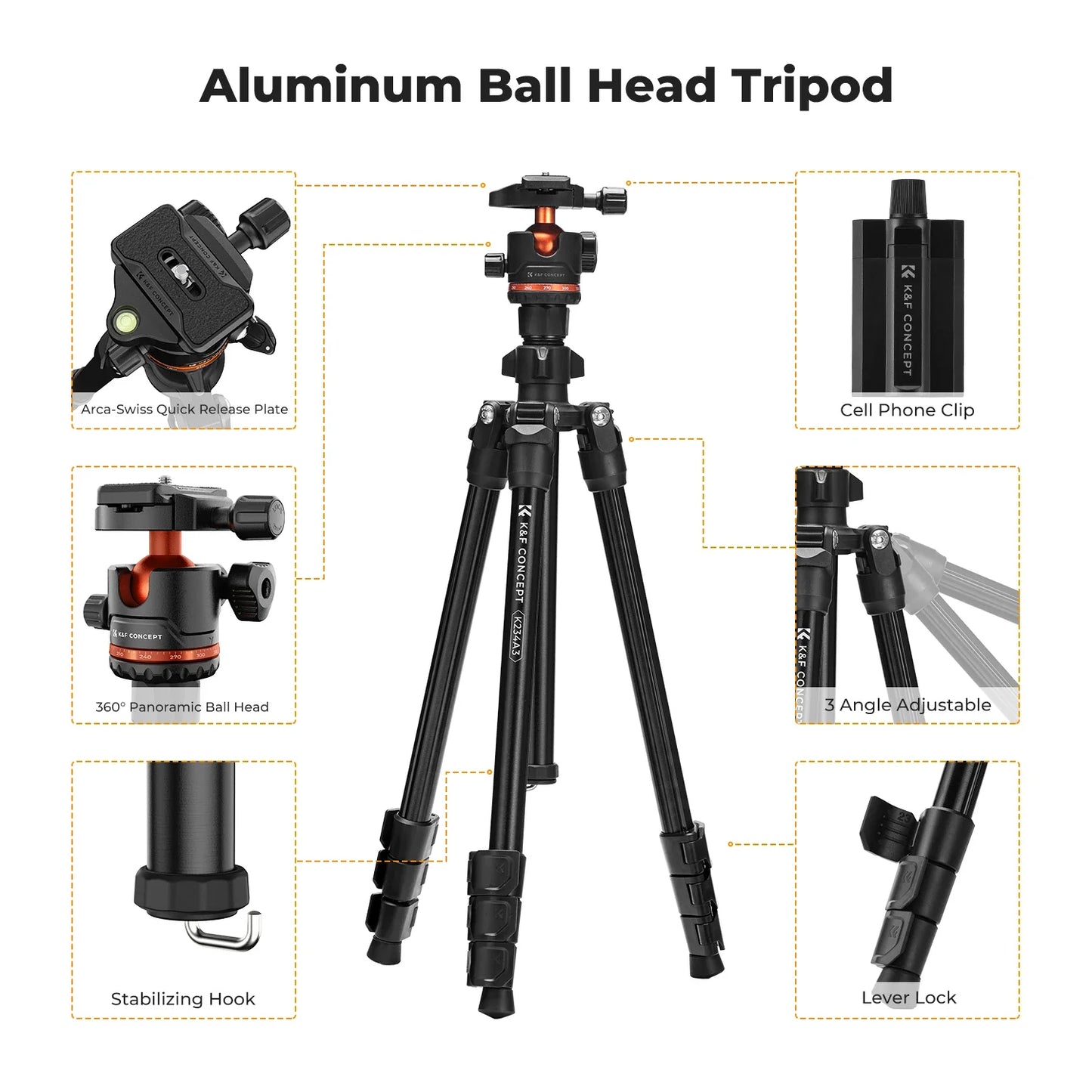Lightweight Tripod for Cameras – 178cm Height