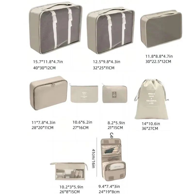Set of Storage Cubes for Travel Packing