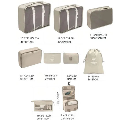 Set of Storage Cubes for Travel Packing