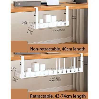 Adjustable Cable Organizer Tray for Under-Desk Use