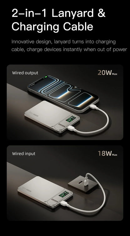 Portable Slim Power Bank with Magnetic Charging Feature
