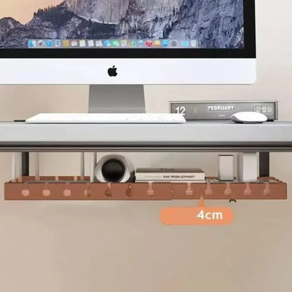Adjustable Cable Organizer Tray for Under-Desk Use