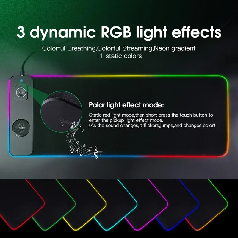 Wireless Desk Pad with RGB Lighting for Keyboard