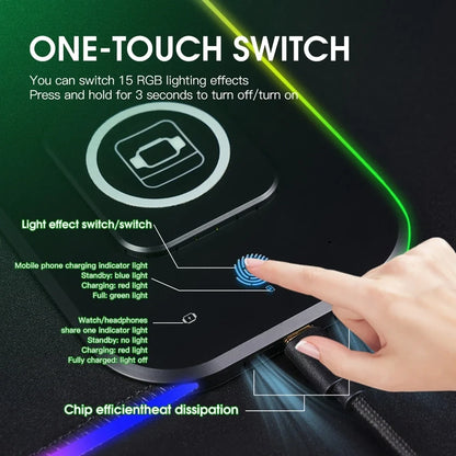 3-in-1 Wireless Charging Mouse Pad