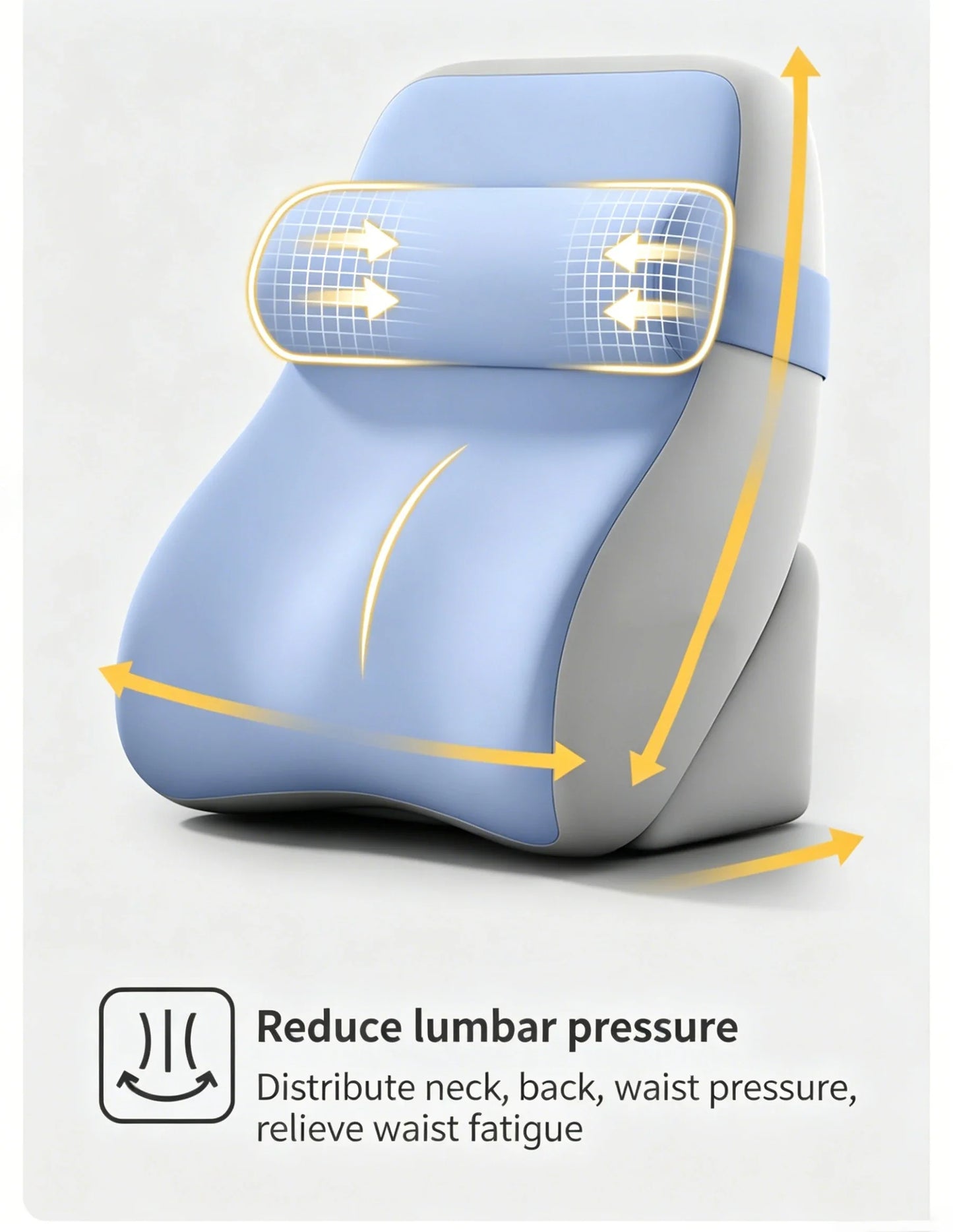 Extra Large Back Support Wedge Pillow with Ergonomic Design