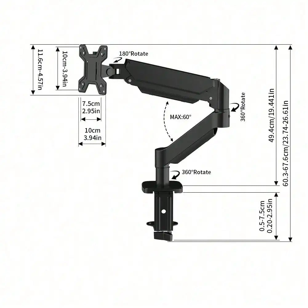 Dual Monitor Stand with Gas Spring Mechanism