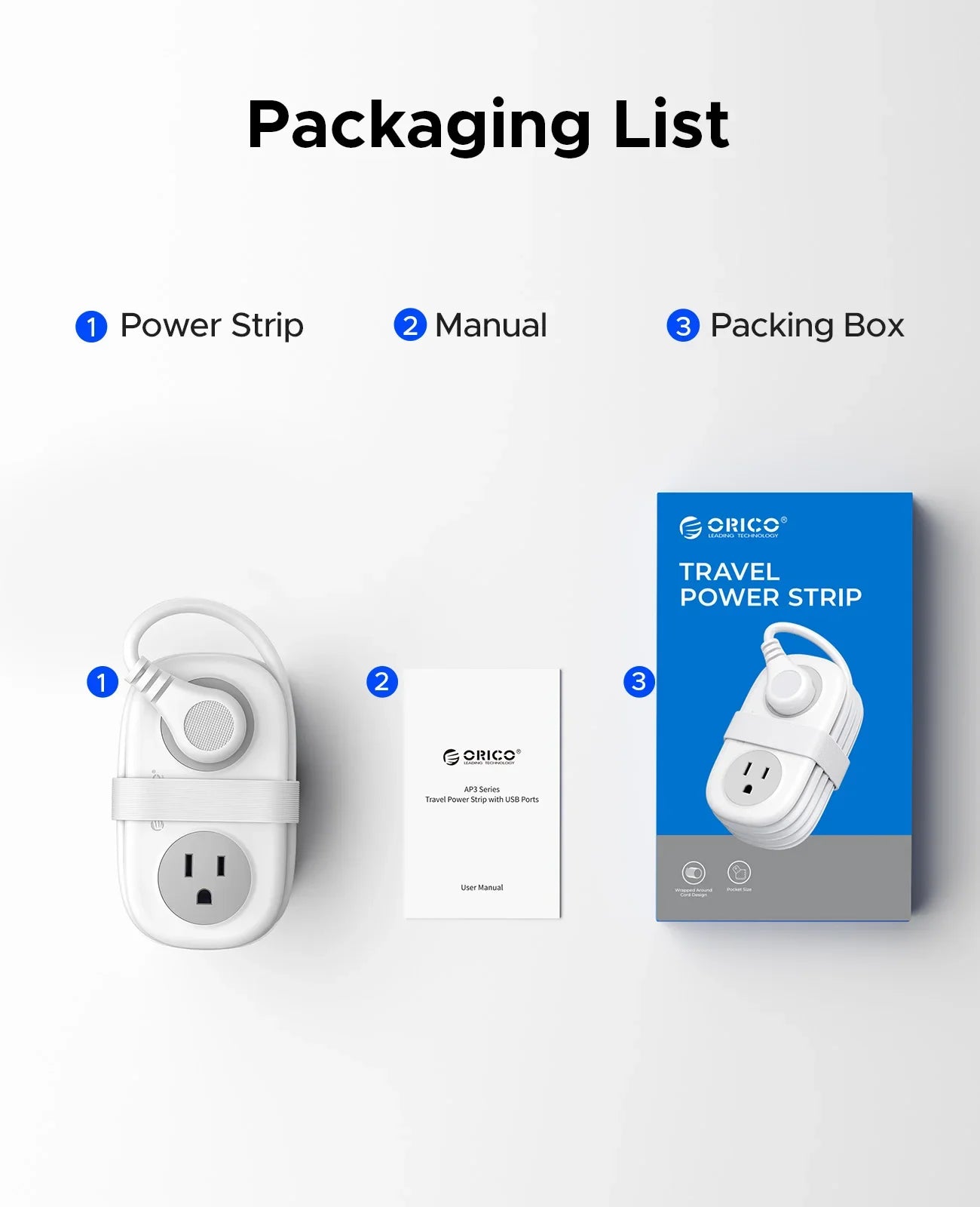 Travel-Friendly Power Strip with Cord Organization