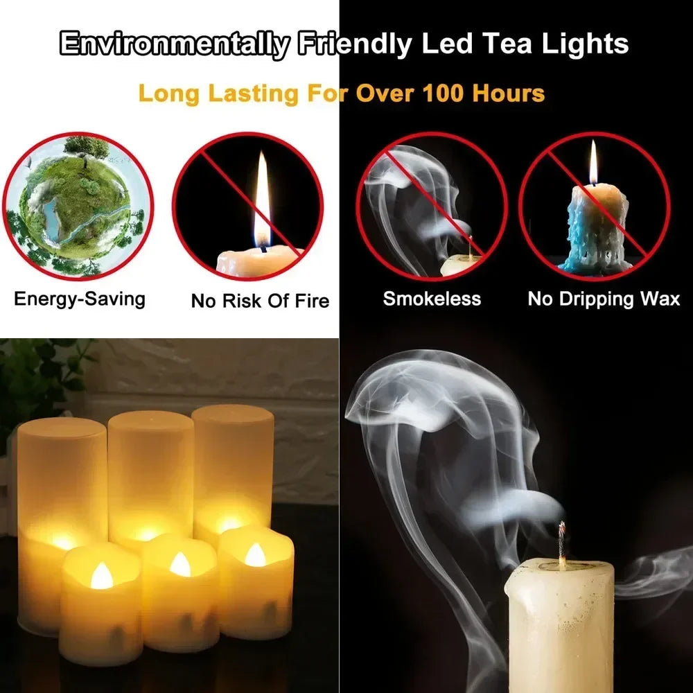 Set of 6 Rechargeable LED Candles with Timer Function