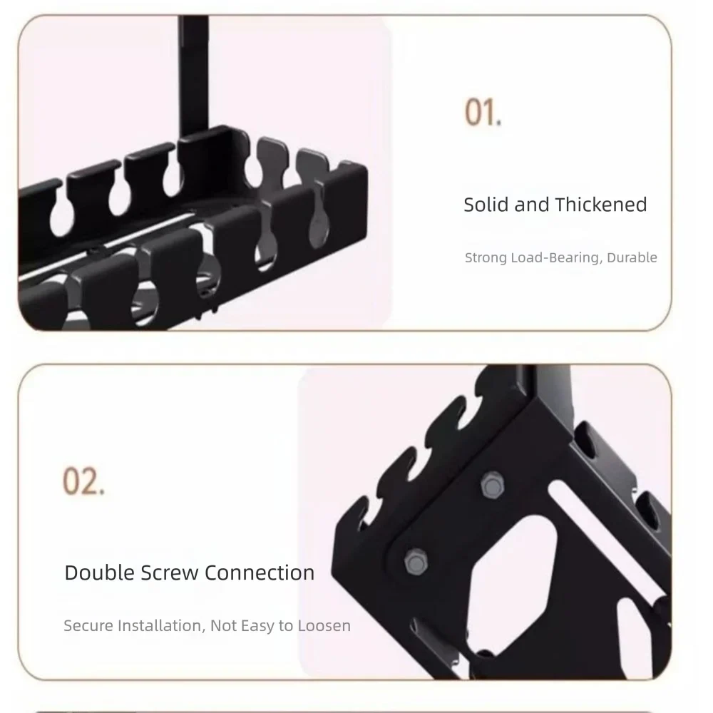 Adjustable Cable Organizer Tray for Under-Desk Use