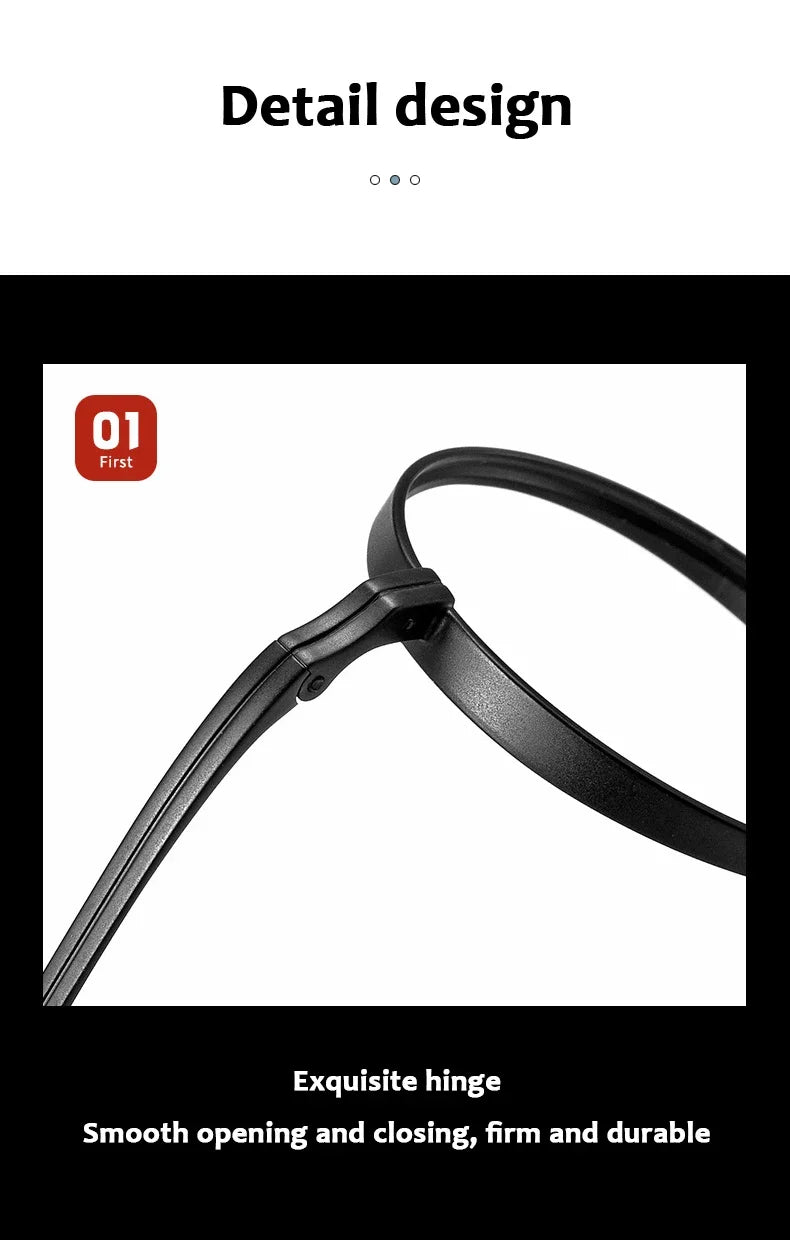Round Retro Glasses with Titanium Frame