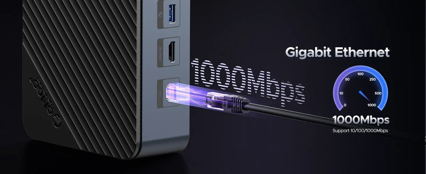 USB Hub with 10 Ports and Multiple Connection Options
