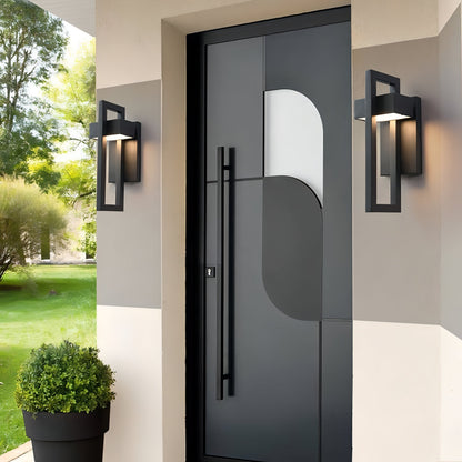 Sleek Black Steel Outdoor Wall Lantern for Modern Spaces