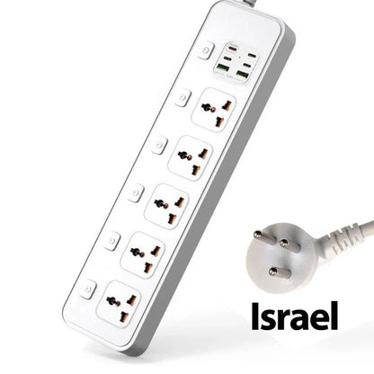 Travel Power Adapter with Multiple Outlets for Global Use