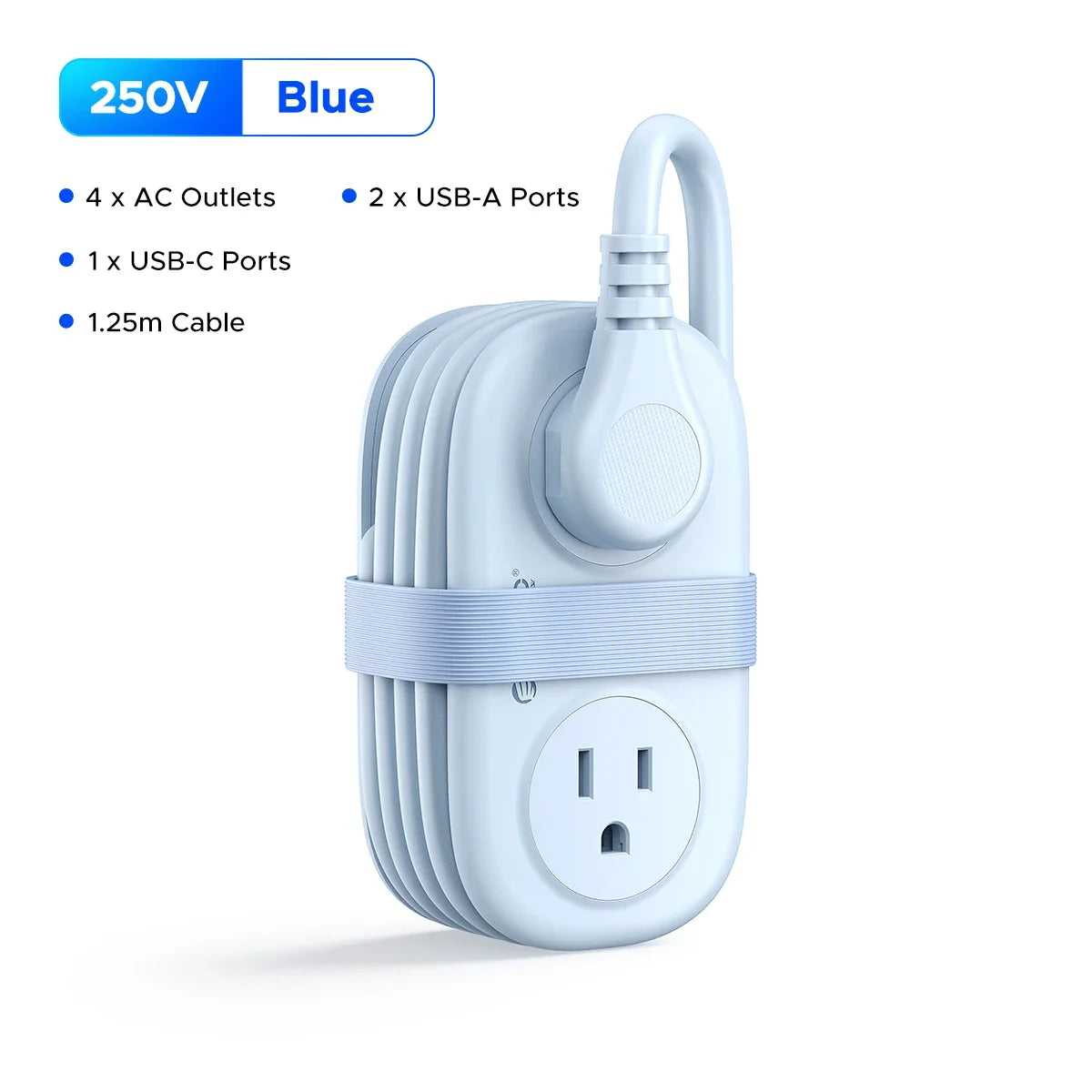 Travel-Friendly Power Strip with Cord Organization