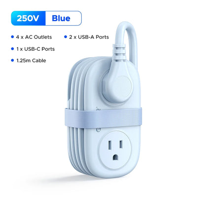 Travel-Friendly Power Strip with Cord Organization