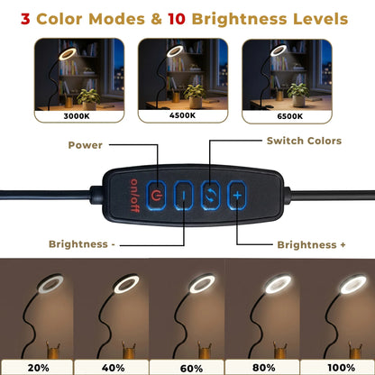 LED Magnifying Lamp with Clamp Attachment