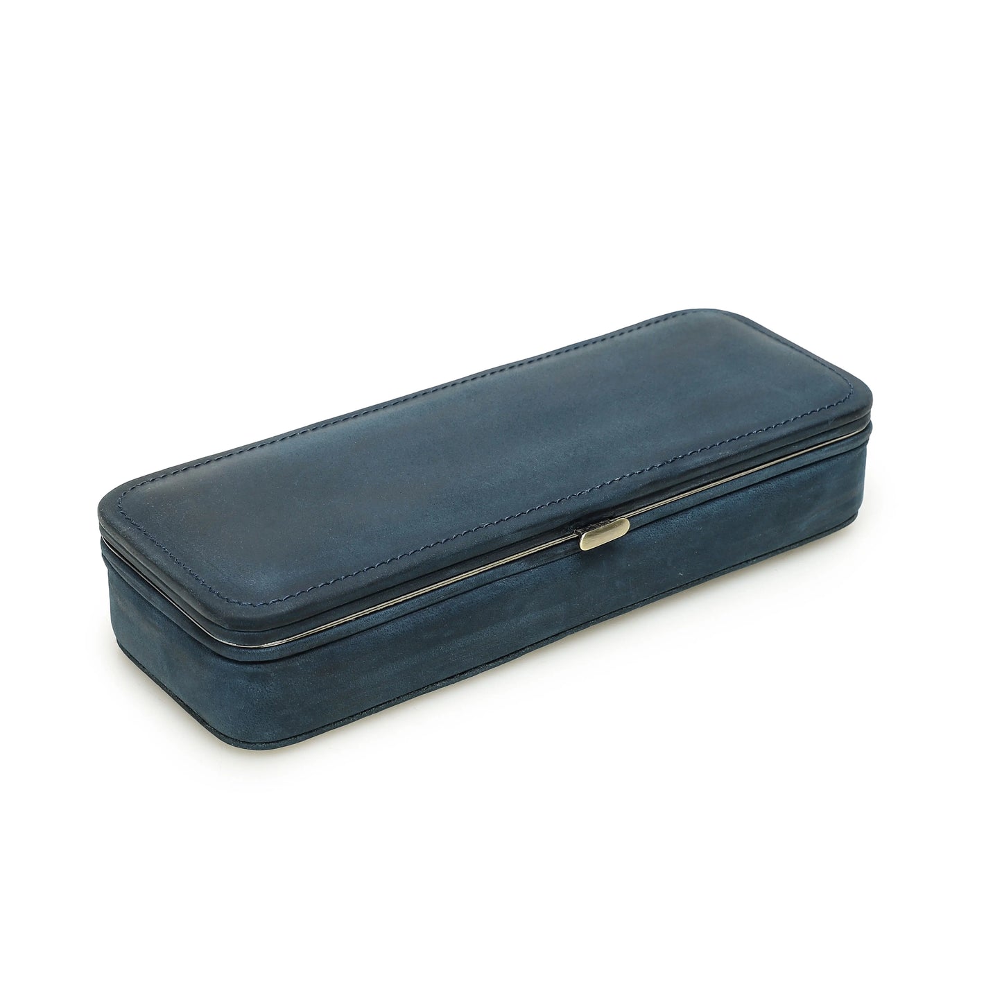 Leather Pen Holder with Three Compartments in Vintage Design