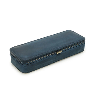 Leather Pen Holder with Three Compartments in Vintage Design
