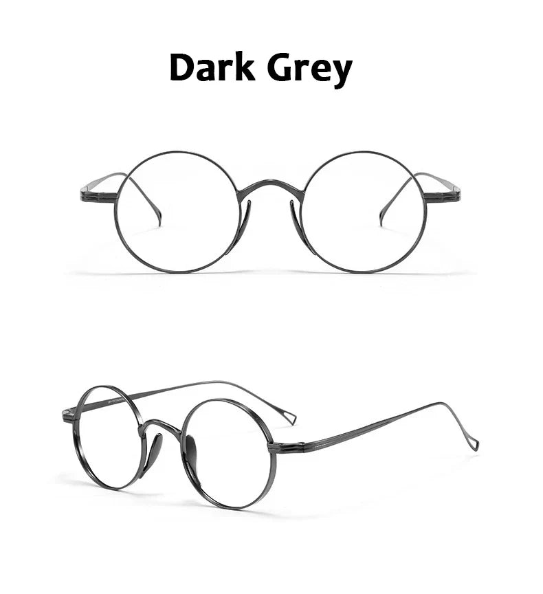 Round Retro Glasses with Titanium Frame