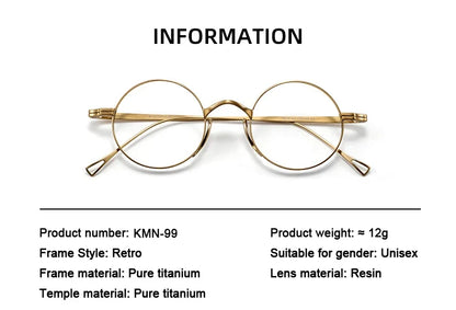 Round Retro Glasses with Titanium Frame