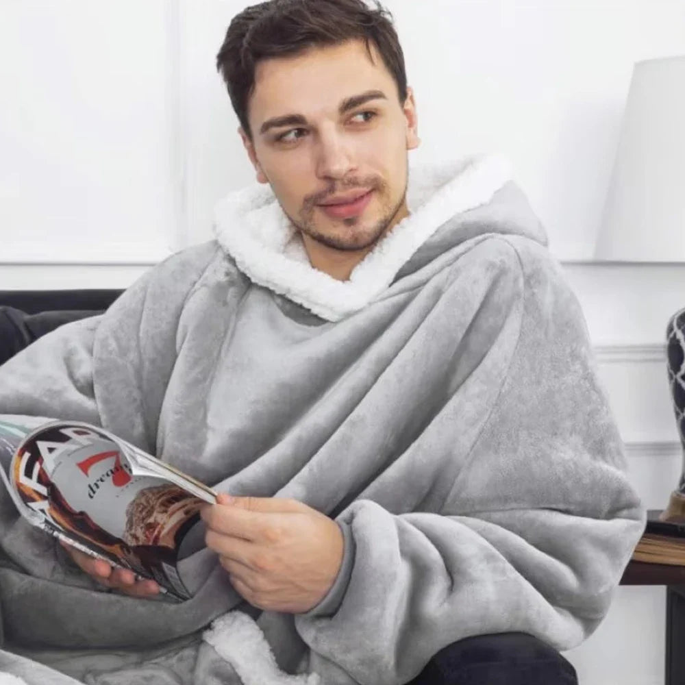 Cozy Fleece Hoodie Blanket in Extra Large Size for Warm Comfort