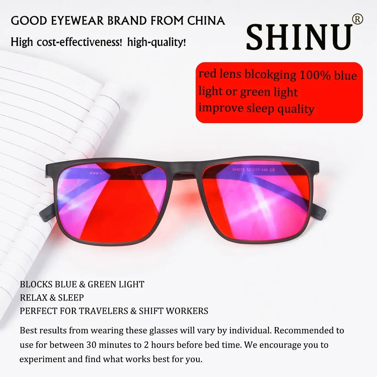 Red Lens Blue Light Blocking Glasses